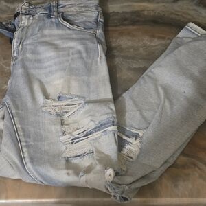 American Eagle Outfitters Light Blue Ripped Skinny Jeans